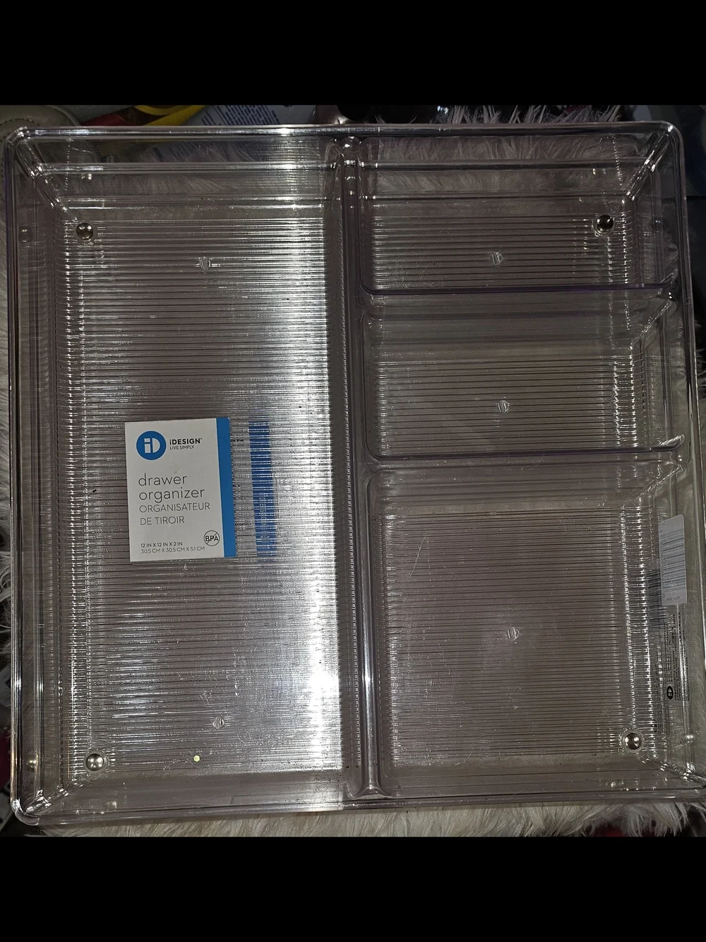 IDesign From The Container Store Clear Plastic Drawer Organizer-Set Of 3